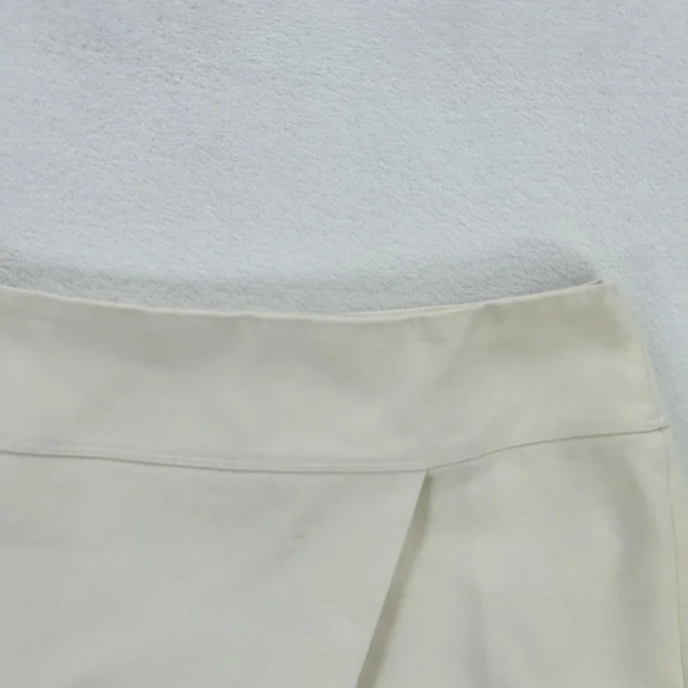 J.Crew Skort Womens 4P Petite White Mini Twill Wrap Front Exposed Zip Lined